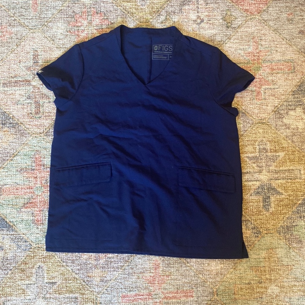 Figs Navy Blue Dolores Flap Pocket